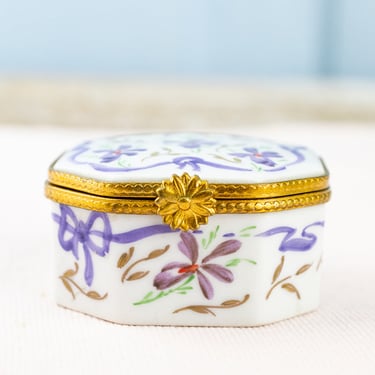 Vintage French Limoges Spring Violets Trinket Box