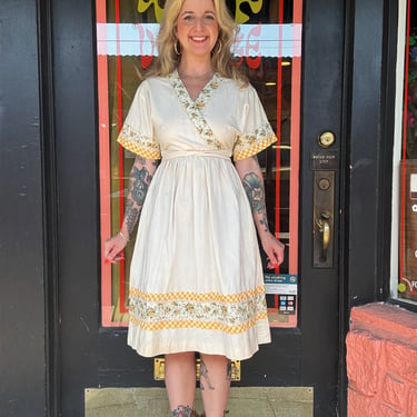 70s cotton prairie dress