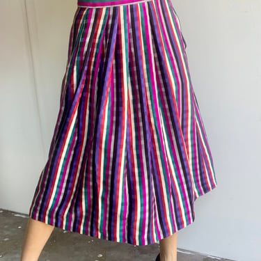 Ciao Sport Silk Multicolored Striped Skirt 
