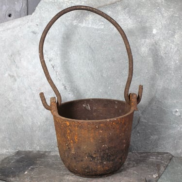 Rusty Cast Iron Witch's Cauldron | Small Heavy Cauldron | Vintage Halloween Decor | Bixley Shop 