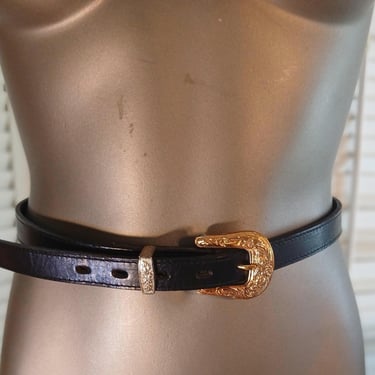 Vintage 90s Nocona  Leather Belt / Oval Conchos in Back / Made in Texas / sz 28 / 