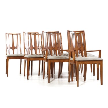 Broyhill Brasilia Mid Century Walnut Dining Chairs - Set of 10 - mcm 