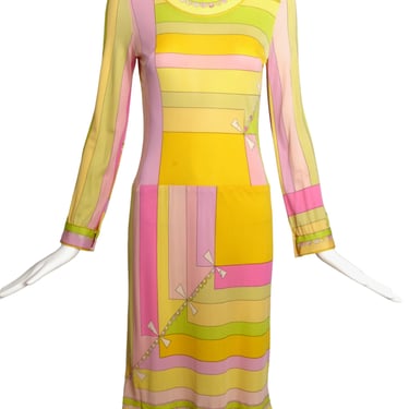 EMILIO PUCCI- AS IS 1960s Knit Pastel Print Dress, Size 6