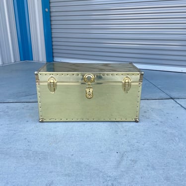 1950s Hollywood Regency Brass Chest 