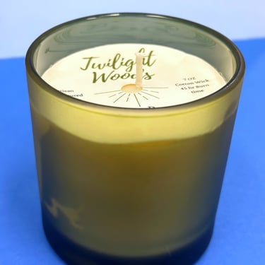 Twilight Woods Candle in Frosted Green Jar