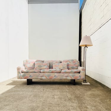 Pink Post Modern Geo Print Couch