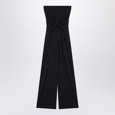 Max Mara Pianoforte Navy Blue Bustier Jumpsuit In Viscose Jersey Women