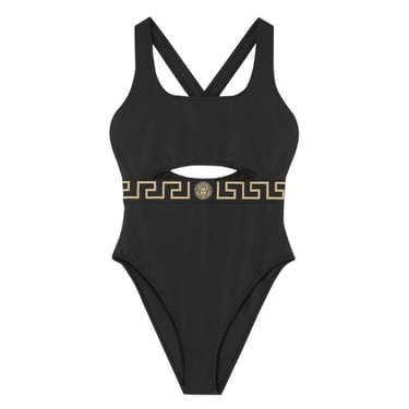 Versace Women One Piece Swimsuit With Greek Border