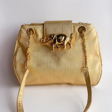 1980s Golden Elephant Bag