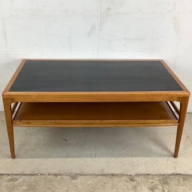 Vintage Modern Coffee Table With Pull Out Shelf 