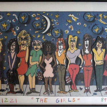 James Rizzi The Girls 1989 Signed Contemporary 3D Serigraph Pop Art Framed 
