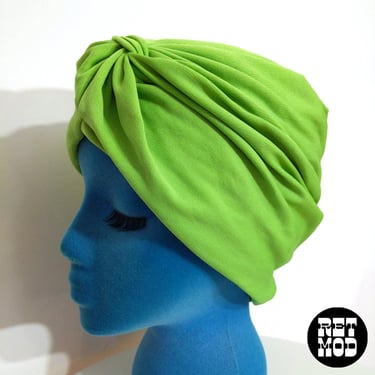 NWOT Chic Vintage 60s 70s Lime Apple Green Oversized Turban Head Wrap 