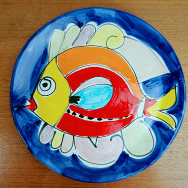 Vintage La Musa Italian Pottery Decorative Plate | Fish Pesce Pescatarian | Italy 