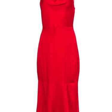 Intermix - Red Silk Blend Sleeveless Cowl Neck Gown Sz 4