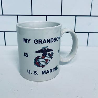 Vintage US Marines Mug, Grandson is a Marine Coffee Cup, USA Marines Memorabilia, USMC 