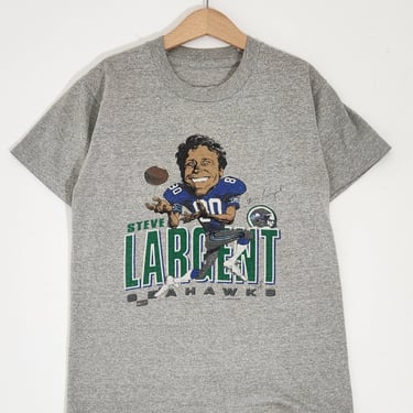 Vintage 1980's Seattle Seahawks 'Steve Largent' Caricature T-Shirt Sz. Youth S