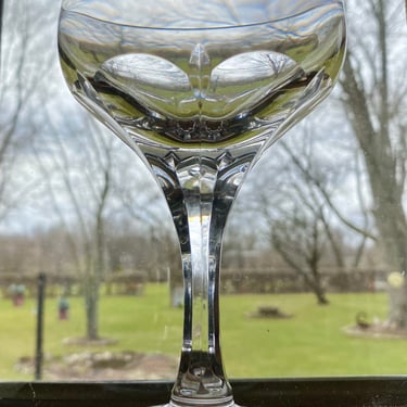 8 Rare Atlantis EVORA Champagne Coupes Sherbet Glasses Stemware with Cut Panels 5.5” EUC ~ Elegant Crystal Clear Cut, Multi Sided Stems~ 