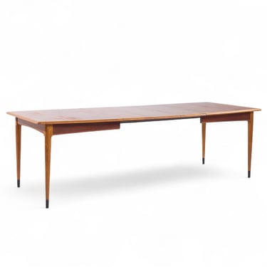 Lane Acclaim Mid Century Walnut Expanding Dining Table with 3 Leaves - mcm 