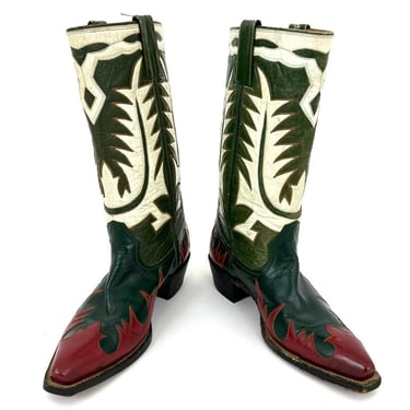 Leather Embroidered Cowboy Boots
