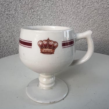 Vtg Pedestal Footed Mug Crown Theme Hotel Del Coronado By Sterling China 