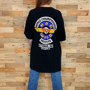 Sturgis Vintage 1996 WCW Hog Wild Motorcycle Tee Shirt 