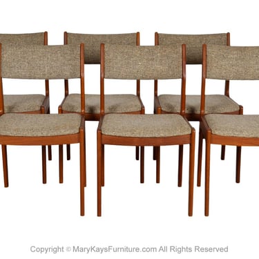 Mid-Century Scandinavia Woodworks Co. Teak Dining Chairs six 