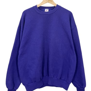 Vintage 80's Jerzees Blank Purple Crewneck Sweatshirt XL