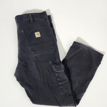 Vintage 1990's Faded Black Denim CARHARTT Jeans Sz. 36 x 32