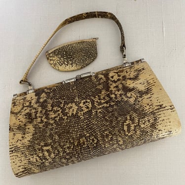 Vintage Monitor Lizard Purse with Coin Purse 