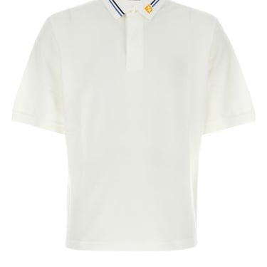 Fendi Man White Piquet Polo Shirt