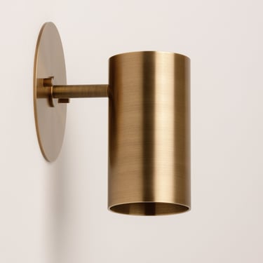 Modern Brass Wall Sconce - Brass Light Fixture - Mid-Century Modern Cylinder Solid Down Light 