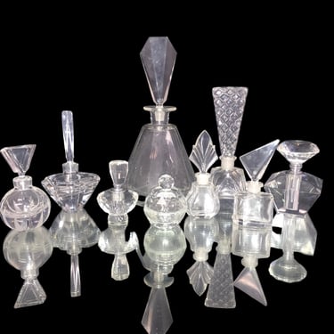 Instant Vintage Perfume Bottle Collection! x 10 Vintage Assorted Crystal Perfume Bottles || Waterford, Mikasa || Art Deco Vanity Decor 