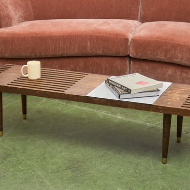 Rustic, Mid-Century Modern Coffee Table with Formica Side Table