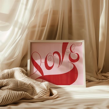 LOVE print |  Cursive | Wall Decor | Wall Hangings| Wall Print | Wall Art| Digital Download 