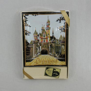Vintage Disneyland Glass Tray in Original Gift Box - Vintage 1960s Theme Park Souvenir - Sleeping Beauty Castle - Houze Art 