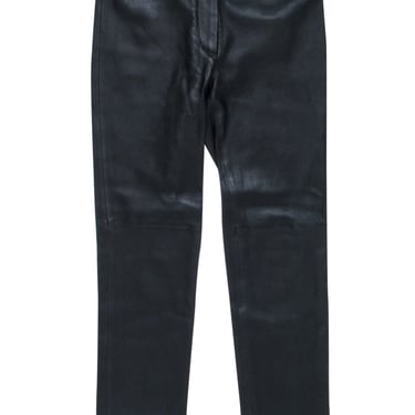 Milly - Black Leather Straight-Leg Pants Sz 4
