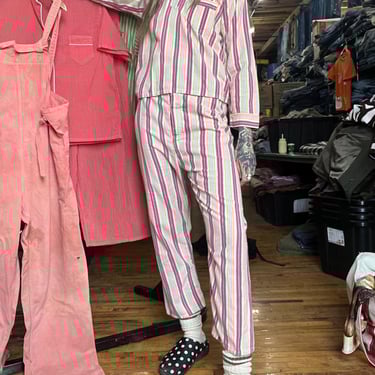 Small, Vintage 1950s striped Cotton Pajama Set, Boys, Comfy, O 