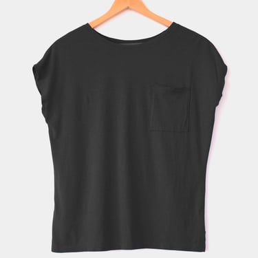 Cotton/Modal Dolman T-Shirt in Black