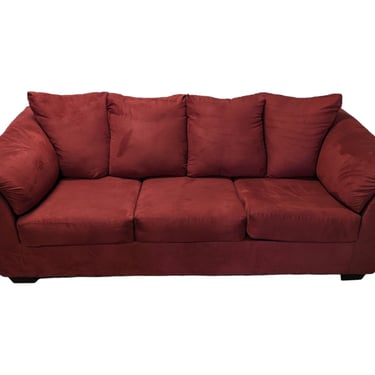 Modern Red Microfiber Couch