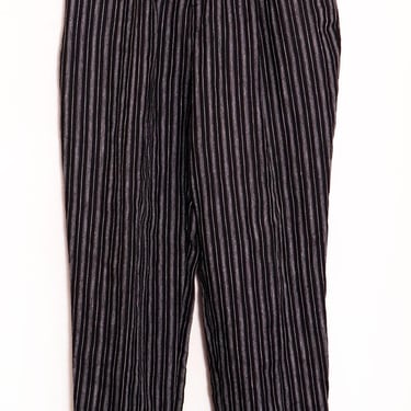 Vintage 80s Suspender Pinstripe Trousers/ 1980s High Waisted