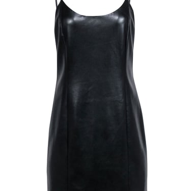 Alice &amp; Olivia - Black Faux Leather Sleeveless Dress Sz 12