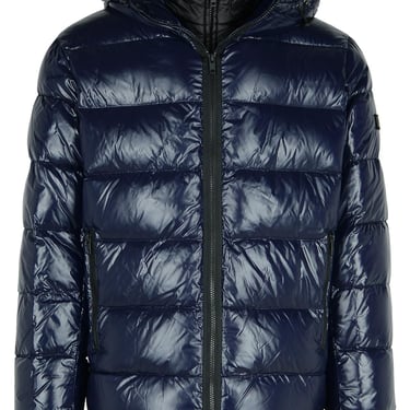 Fay Navy Polyamide Down Jacket Man