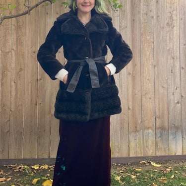 Vintage 1970’s Brown Faux Fur Coat 