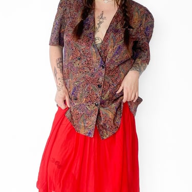 1980s Paisley Blouse, sz. 3XL