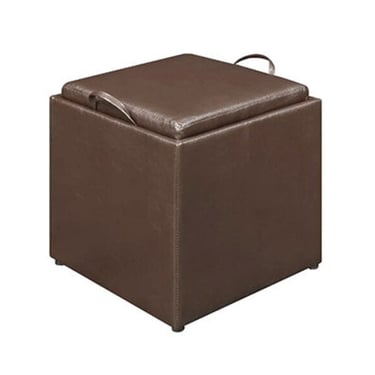 Leather Storage Ottoman