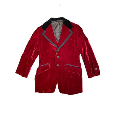 Vtg Vintage 1950s 50s Red Crushed Velvet Cropped Never Worn Jacket Coat 