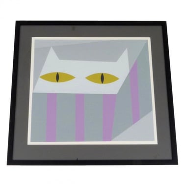 Edie Harper "Cat In A Hat Box" Signed Serigraph