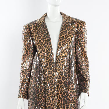 Sequin Leopard Print Blazer