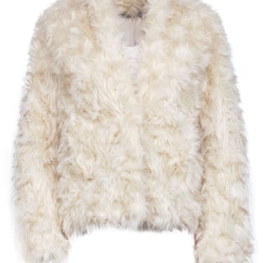 Vince - Cream Faux Fur Coat Sz S