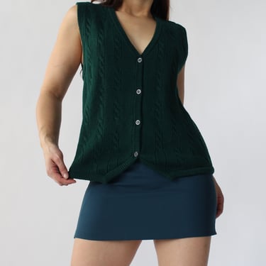 Vintage Evergreen Knit Vest